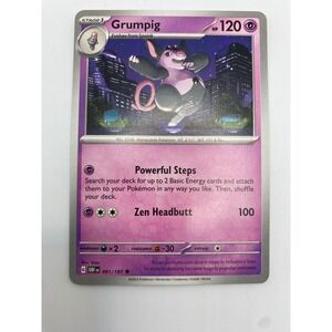 Pokemon Standard Grumpig uPurple Obsidian Flames 091/197 Uncommon Trading Card